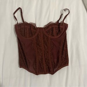 Urban Outfitters Modern Love Corset in Brown